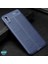 Xiaomi Redmi 9A Kılıf Deri Dokulu Silikon Lacivert 3