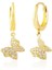 Kelebek Altın Sallantılı Küpe 14K Gold Taşlı 1