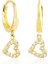 Sallantılı Altın Kalp Küpe 14K Gold 1