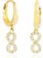 Sonsuz Altın Sallantılı Küpe 14K Gold Taşlı 1