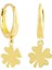 Yonca Altın Sallantılı Küpe 14K Gold Kalp'li 1