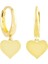 Sallantılı Altın Kalp Küpe 14K Gold Taşsız 1
