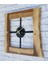 Doğal Ceviz Masif Ahşap,metal Kare Duvar Saati 50 x 50 cm 3