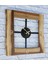Doğal Ceviz Masif Ahşap,metal Kare Duvar Saati 50 x 50 cm 1