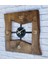 Doğal Masif Ahşap Kare Duvar Saati 50 x 50 cm 2