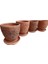 4 Adet Antik Görünümlü Toprak Saksı 12 x 12 cm 2