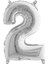 Gümüş Folyo Balon 2 Rakamı 40 Cm. 1
