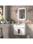 Pio 65 cm Antique White Banyo Dolabı Mat Beyaz Ahşap Kulplu 1