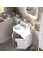 Pio 65 cm Antique White Banyo Dolabı Mat Beyaz Ahşap Kulplu 3