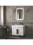 Pio 70 cm Antique White Banyo Dolabı Mat Beyaz Ahşap Kulplu 1