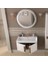 Pio 85 cm Antique White Banyo Dolabı Mat Beyaz Ahşap Kulplu 3