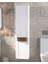 Pio Antique White Banyo Boy Dolabı Mat Beyaz Ahşap Kulplu Sol Açılır 1