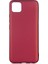 Realme C11 Kılıf Mat Premium Silikon Kılıf Bordo + Cam Ekran Koruyucu 1