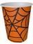 Cadılar Bayramı Örümcekli Turuncu Karton Bardak 8'li 1