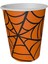 Cadılar Bayramı Örümcekli Turuncu Karton Bardak 8'li 2