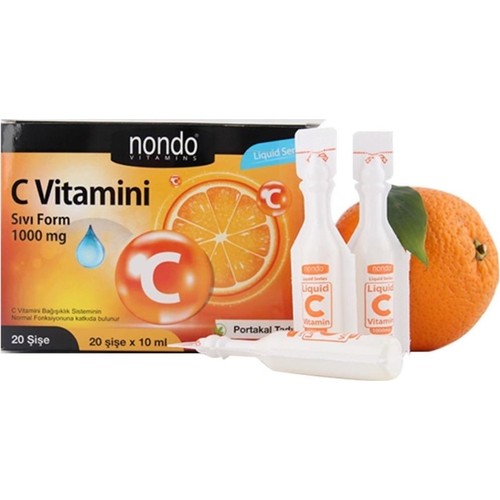 Nondo Vitamin C 1000mg Likit 10ml 20 Flakon Fiyati