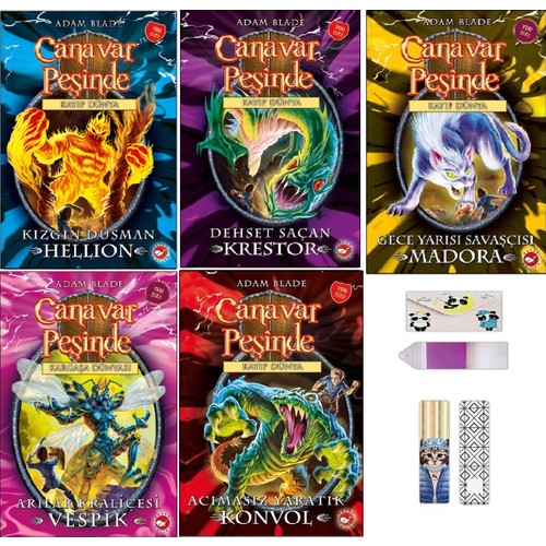 Adam Blade Canavar Pesinde Seti 8 5 Kitap Defter Ayrac Kitabi