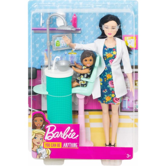 Barbie Diş Doktoru Bebek ve Oyun Seti Siyah Saçlı Küçük Fiyatı