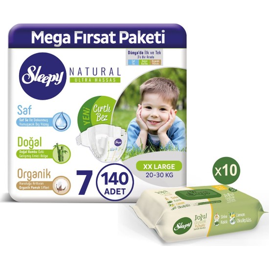 Sleepy Bebek Bezi 7 Numara Xxlarge 140�LI Pamuklu Temizlik Fiyatı