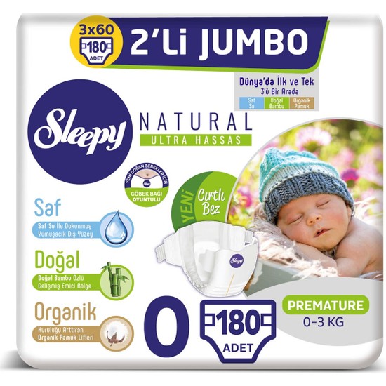 Sleepy Bebek Bezi 0 Numara Prematüre 3 x 2li Jumbo Fiyatı