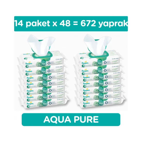 Prima Pampers Aqua Pure Islak Havlu 14 Paket 672 Yaprak