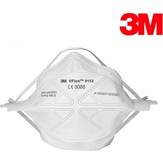 3m Vflex 9152E FFP2 Ventilsiz Toz ve Sis Solunum Koruyucu Maske 50 Adet