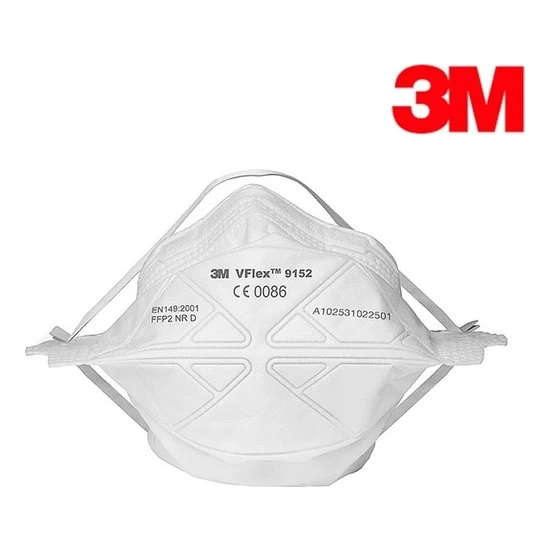3m Vflex 9152E FFP2 Ventilsiz Toz ve Sis Solunum Koruyucu Maske 100 Adet