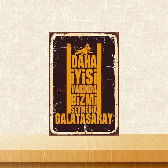 Patienc Galatasaray 20-30 cm Retro Ahşap Poster