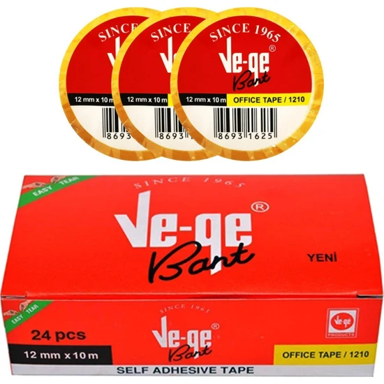 Ve-Ge Bant Para Bandı 12 mm x 10 mt 12'li