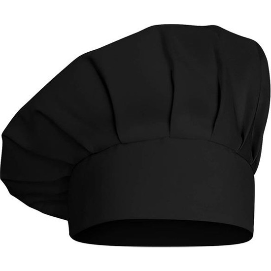Dr. Mia Kadın-Erkek Şef Aşçı Kep Aşçı Şapkası Mantar Kep Alpaka Kumaş Siyah