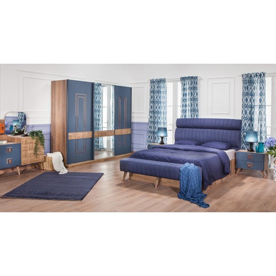 ModaLife Blueline Yatak Odası Takımı (3 Kapaklı Sürgülü) Fiyatı