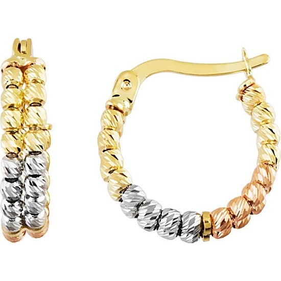Sembol Gold Altın Halka Küpe Dorikalı 14K Gold Tricolor Fiyatı