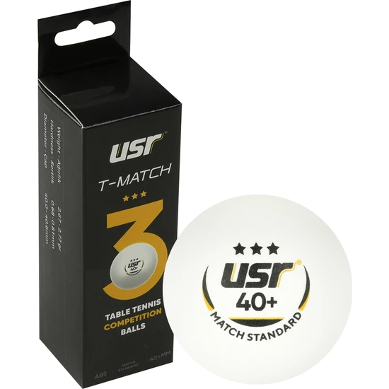 USR T-Match 3 lü 3 Yıldız Masa Tenisi Maç Topu