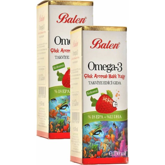 Balen Omega-3 Çilek Aromalı Balık Yağı 4-10 Yaş Grubu - 2 Adet