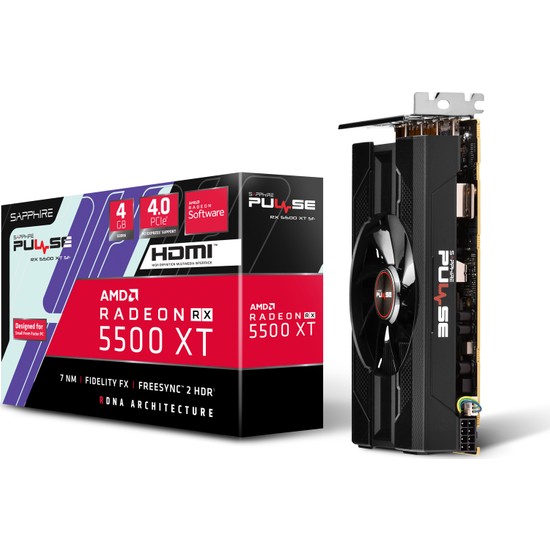 Sapphire RX5500 XT Pulse 4GB 128Bit GDDR6 DX(12) PCI-Express 4.0 Ekran Kartı 11295-07-20G