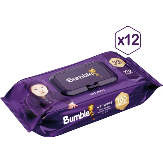 hepsiburada BUMBLE BABY ISLAK MENDİL 100 YAPRAK 12'Lİ PAKET hepsiburada BUMBLE BABY ISLAK MENDİL 100 YAPRAK 12'Lİ PAKET