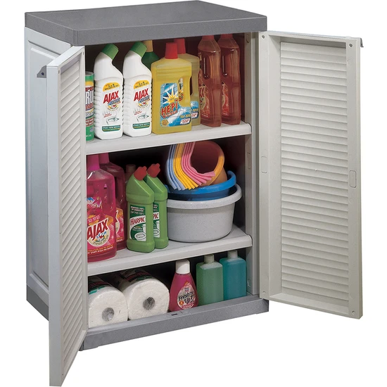 Keter 2 Raflı Küçük Plastik Dolap,banyo Dolabı,bahçe Dolabı,mutfak Dolabı 65 cm x 45 cm x 91 cm
