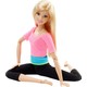 Barbie Sonsuz Hareket Bebeği, Sarışın - Siyah Taytlı, Pembe Tişörtlü, Sarı Uzun Saçlı DHL82