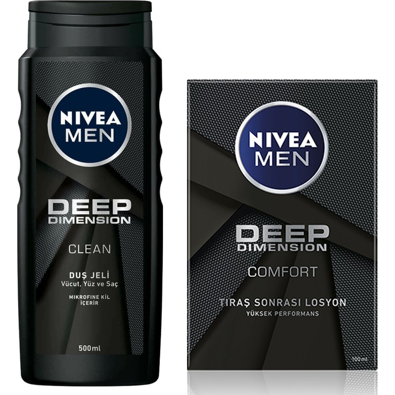 Nivea Men Deep Dimension Duş Jeli 500 ml + Nivea Deep Dimension Tıraş Losyonu 100 ml