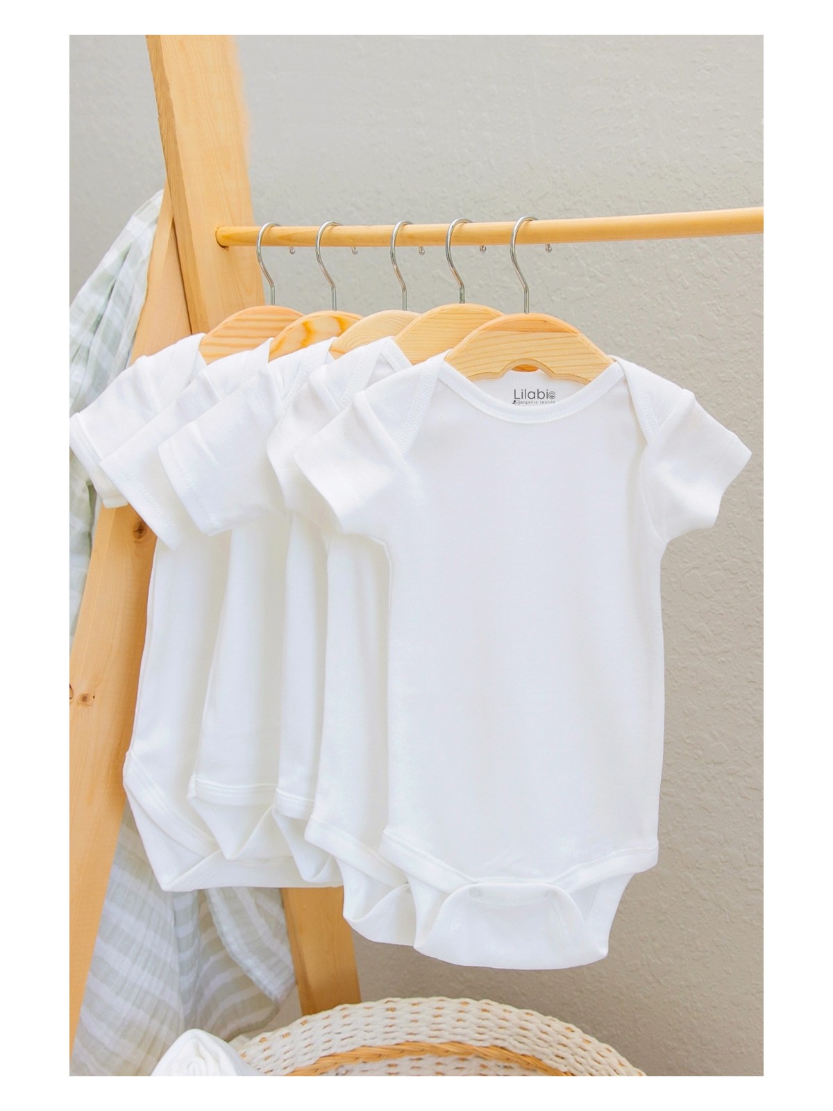 Lilabio %100 Organik Pamuk 5li Beyaz Kısa Kollu Bebek Body