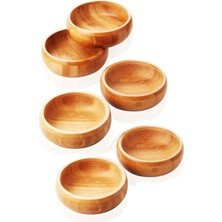 Royaleks Bambu Yuvarlak 6 Lı Lüks Çerezlik 9,5 x 3 cm