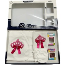 Baby Kids Colors Taşlı Nakışlı Kız 7'li Hastahane Çıkışı Yenidoğan Zıbın Seti