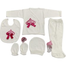 Baby Kids Colors Taşlı Nakışlı Kız 7'li Hastahane Çıkışı Yenidoğan Zıbın Seti