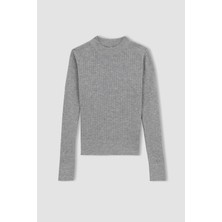 DeFacto Kız Çocuk Bisiklet Yaka Basic Düz Kazak