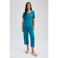 DeFacto Fall in Love Regular Fit Kısa Kollu Pijama Takımı A6043AX23AU