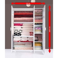 Kenyap Plus 812479 Stella 3 Kapaklı Yüklük Yorgan Yatak Dolabı Gardırop - Parlak