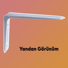 Badem10 Raf Altı Raf Tutucu Ayak Ferforje Beyaz Klas 16.5 x 12 cm 2 Adet (No:1)