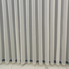 Tül Shop Tül Perde Kendisinden Çizgili Detaylı Yeni Sezon Düz Sade Kullanışlı Tül Perde 1x3 Sık Pileli Tül Perde