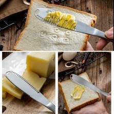 Lilibeaty Delikli Tereyağı Bıçağı - Paslanmaz Kaşar Peynir-Çikolata Sürme Bıçağı