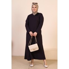 FERACE Kadin Buyuk Beden Petek Kumaş Jakar Anne Elbisesi